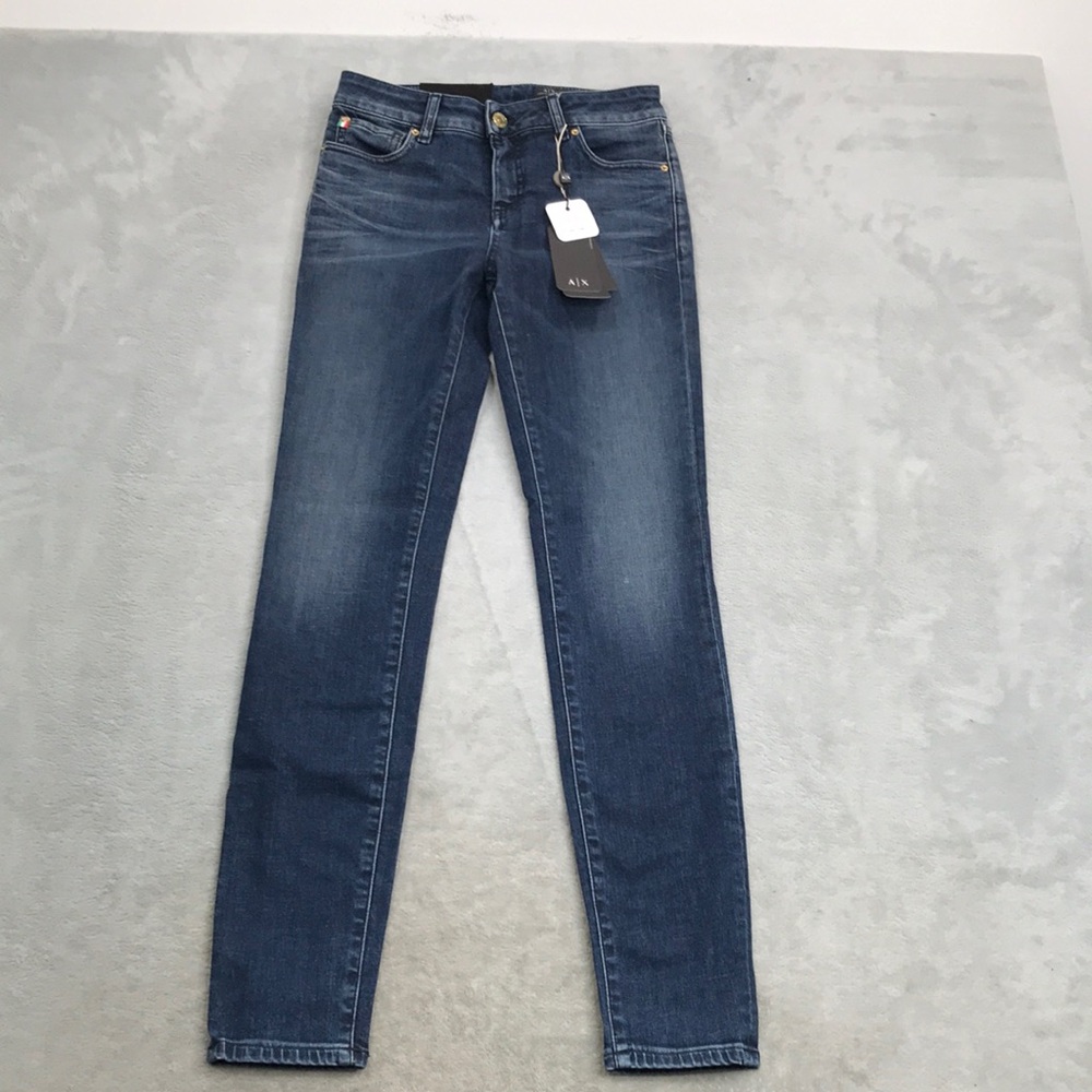 Armani Exchange JO1 Super Skinny Mid Rise Jeans Size 26 New